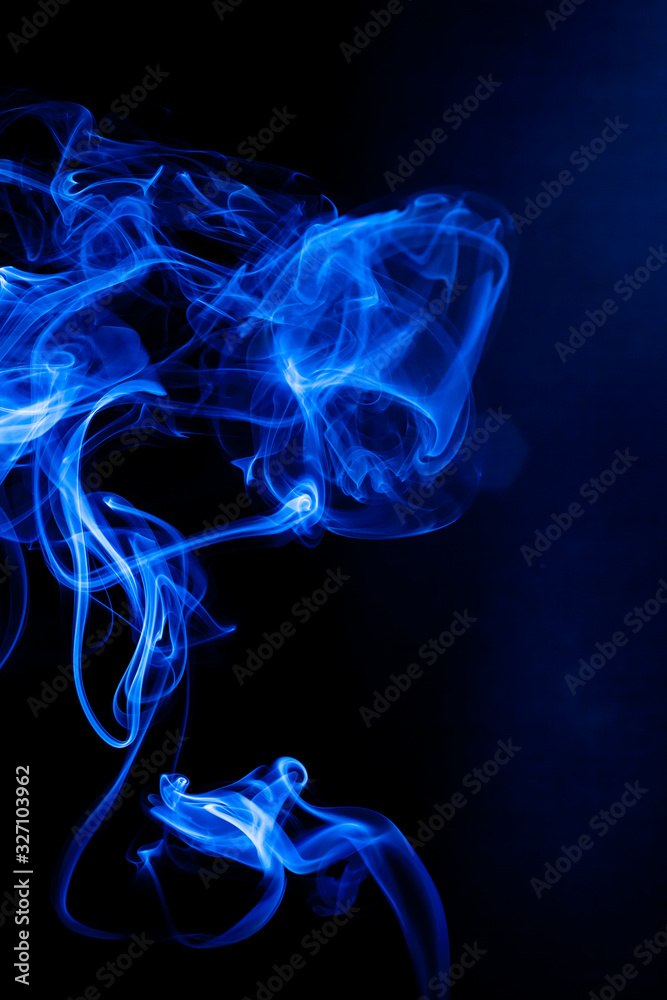 Blue smoke motion on black background. Blue smoke motion on black background.