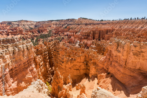 Magnificent view of crimson-colored hoodoos at Bryce Canyon National Park Utah United States
