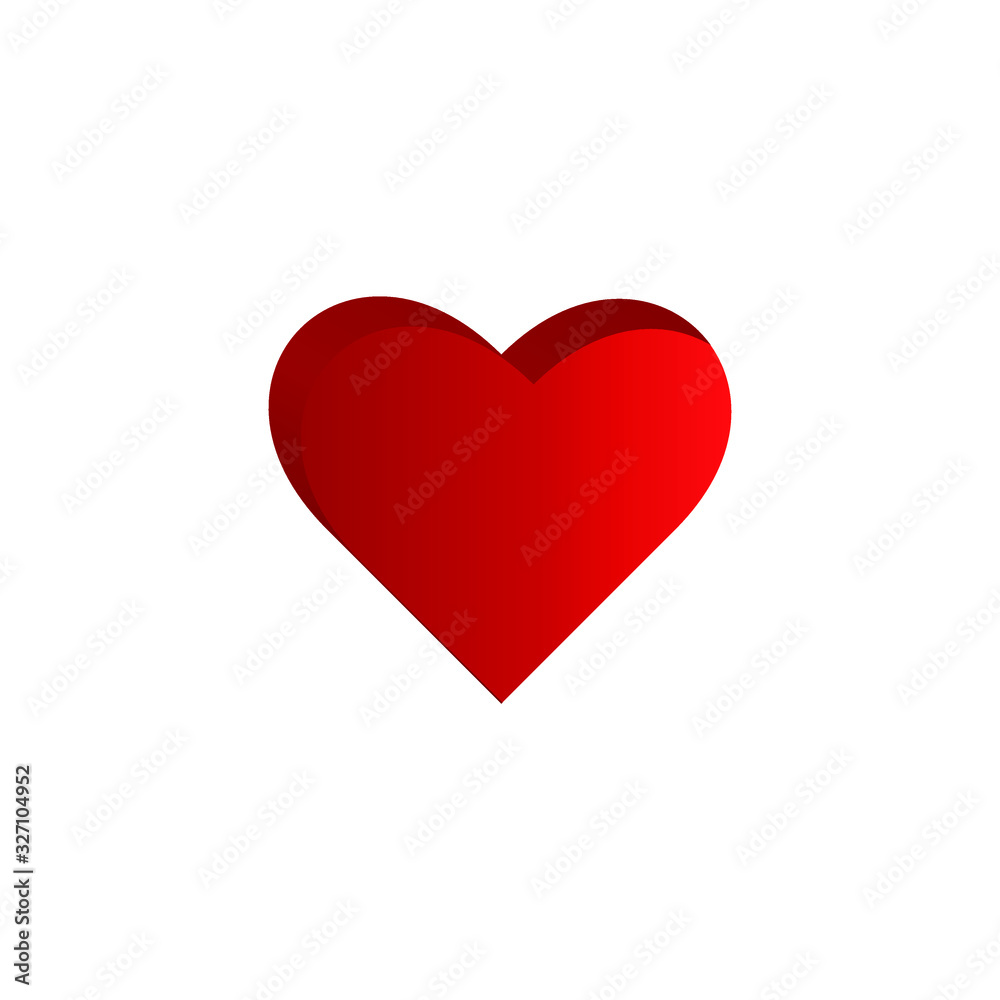 Red heart, love logo. Stock illustration