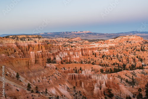 Magnificent view of crimson-colored hoodoos at Bryce Canyon National Park Utah United States