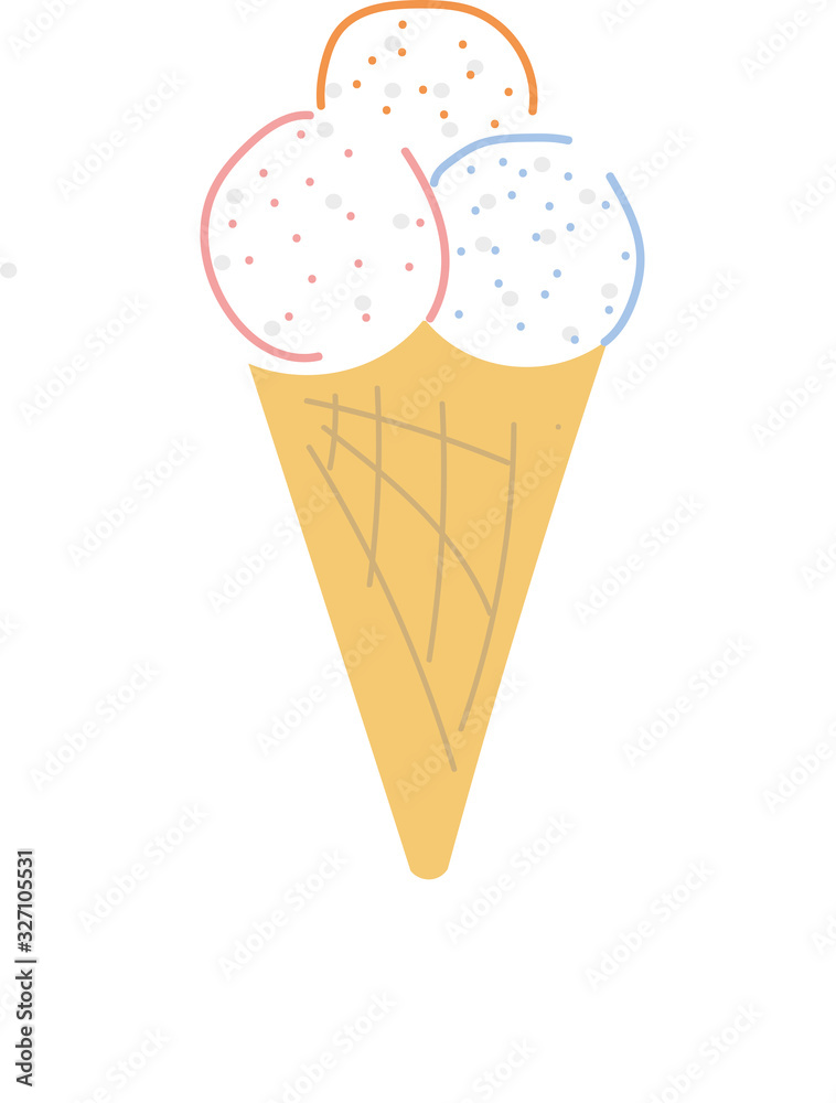 vector eat and ice cream simple illustration of flat design 