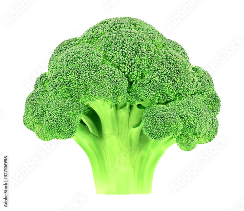 Broccoli fresh vegetable whole isolated on white background with clipping path. Full depth of field.