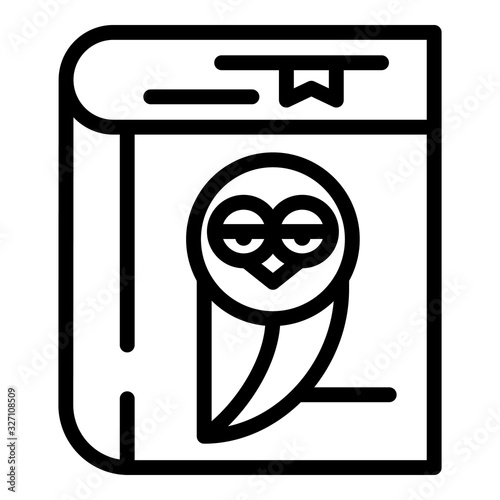 Notepad with owl icon. Outline notepad with owl vector icon for web design isolated on white background