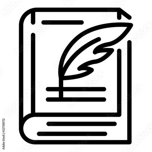 Bild auf Leinwand Closed book and pen icon