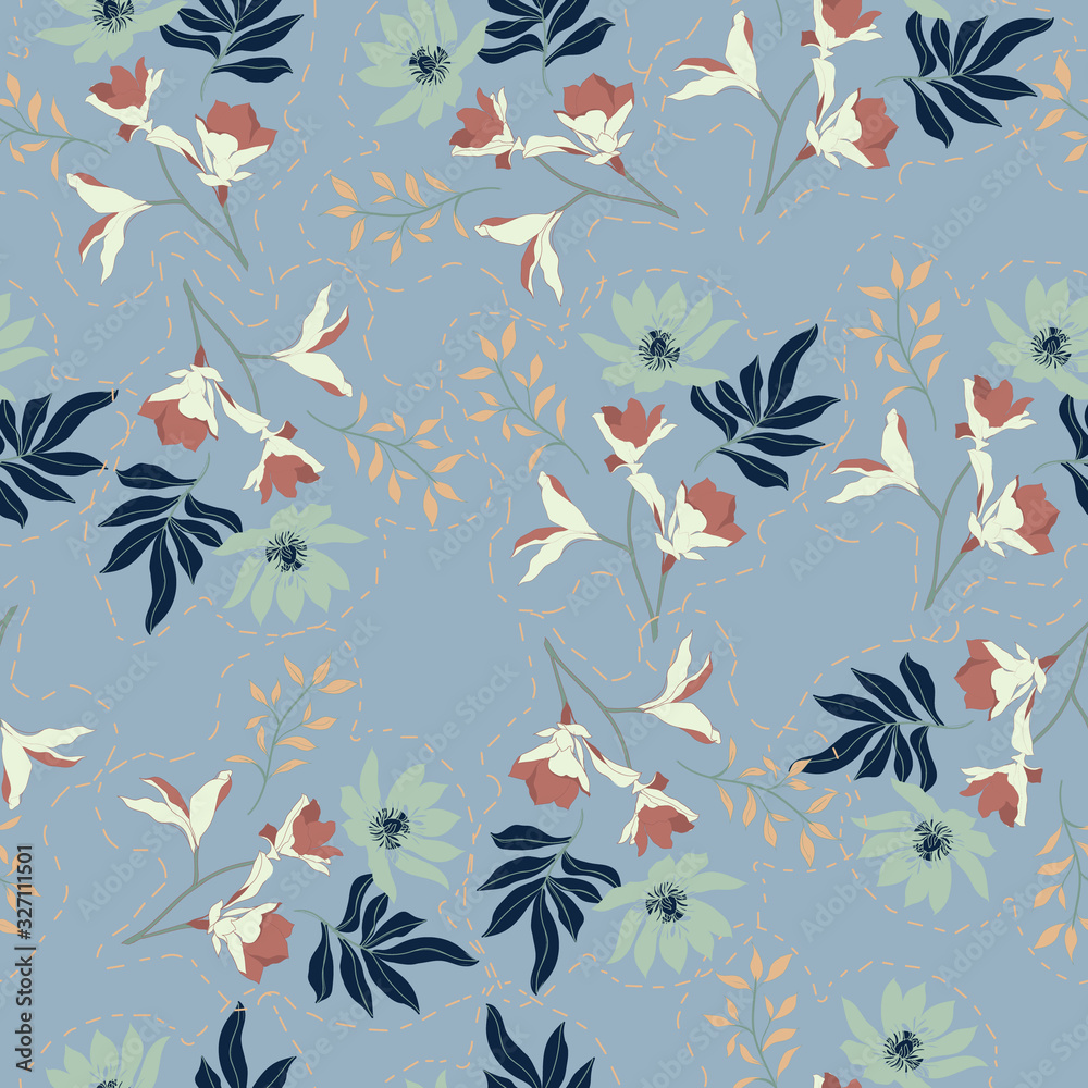 Beautiful seamless floral pattern background.