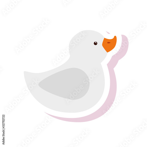 cute duck rubber toy isolated icon vector illustration design