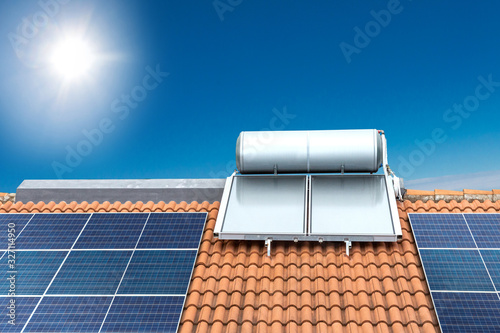 A solar panel on a roof
