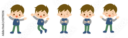 いろんなポーズの男の子