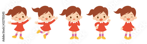 いろんなポーズの女の子