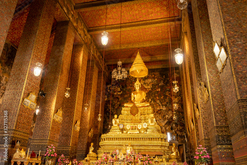 The principal Buddha images of Wat Pho or Phra Chetuphon Wimon Mangkararam Temple an ancient temple in Bangkok, Thailand
