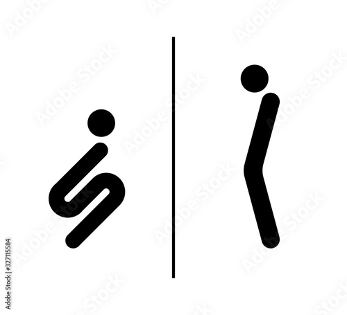 Minimal washroom signs 