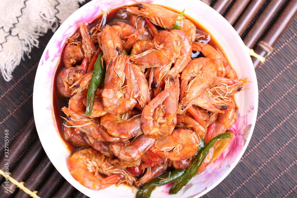 Braised shrimp Braised shrimp