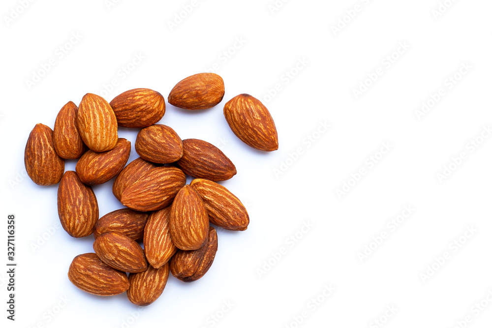 Almonds isolated on white background Almonds isolated on white background
