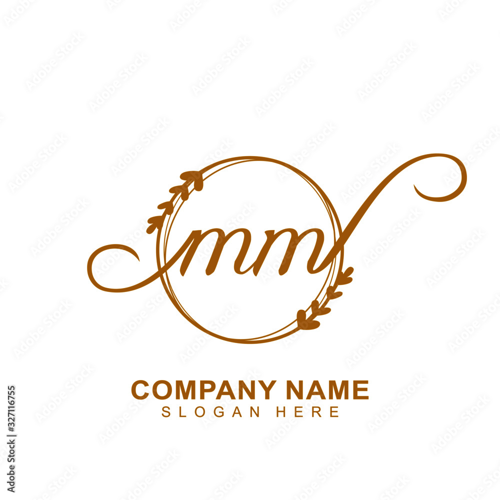 MM Luxury vector initial logo, handwriting logo of initial