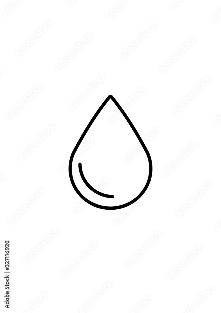 Drop icon with outline stroke isolated on white. Perfect geometric liquid drop illustration. Drop icon with outline stroke isolated on white. Perfect geometric liquid drop illustration.
