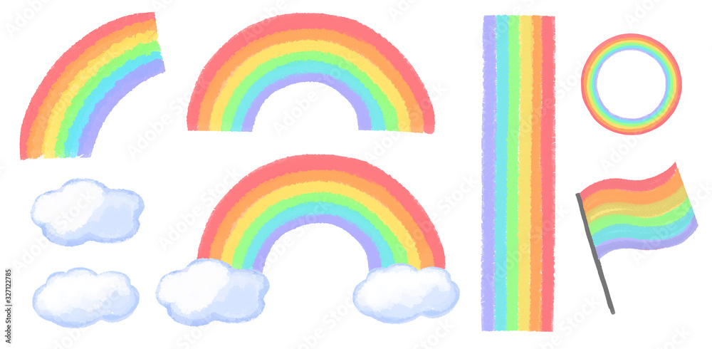 Obraz premium レインボー・虹の素材セット
