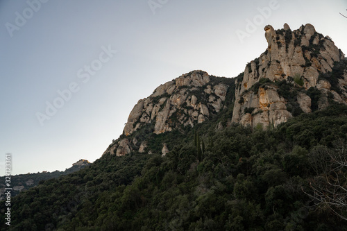 Landscape of Montserrat mountains in Catalonia, Spain. 