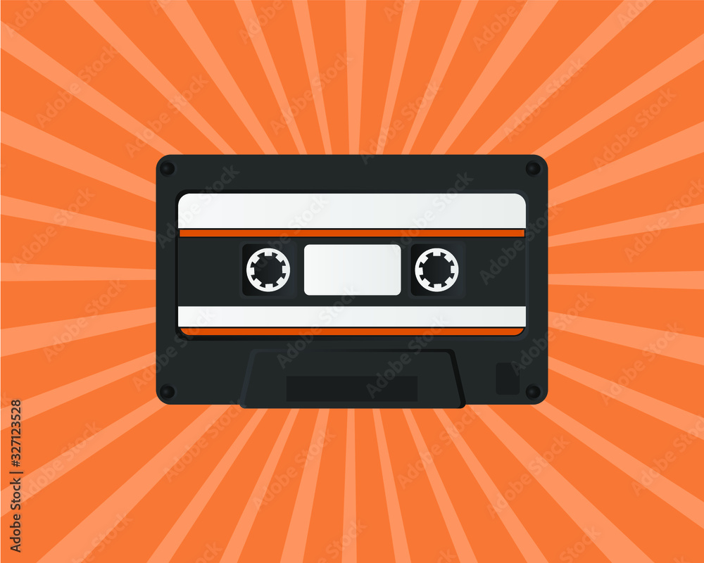 vector illustration of old audio cassette