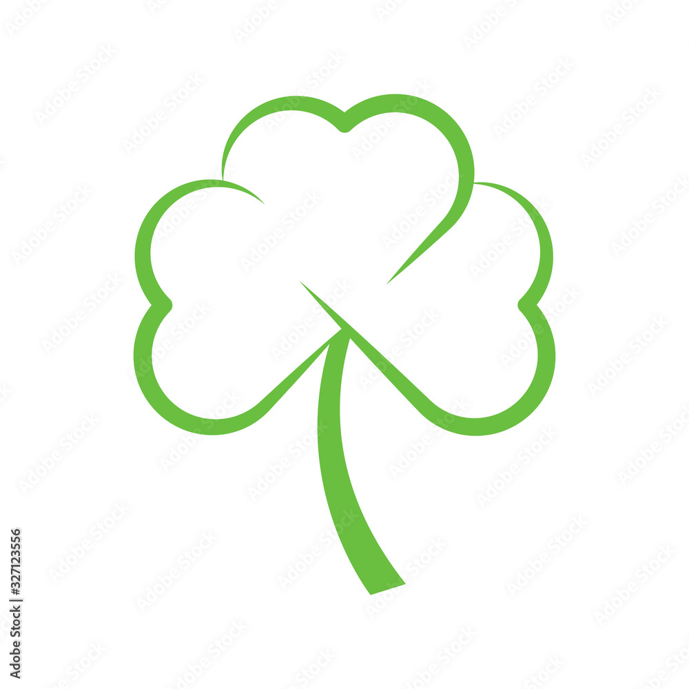 Fototapeta premium Shamrock flat icon vector illustration. Clover leaf icon design isolated on white background.