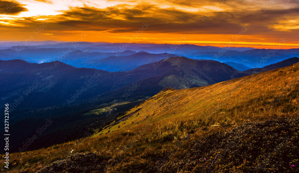 panoramic nature scenery, attractive mountains scene, stunning summer dawn landscape, hills mountains covered forest on background morning valley in golden sunlight and dramatic sky, Ukraine, Europe panoramic nature scenery, attractive mountains scene, stunning summer dawn landscape, hills mountains covered forest on background morning valley in golden sunlight and dramatic sky, Ukraine, Europe