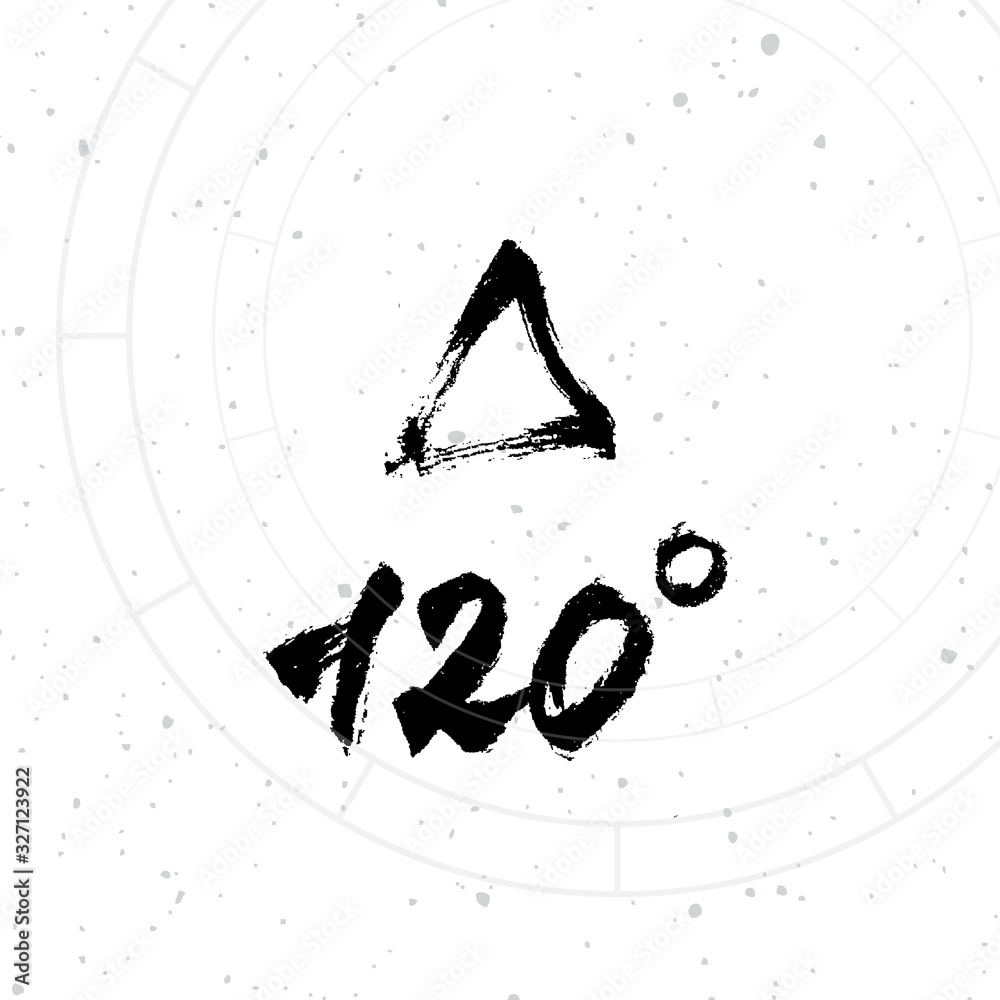 Vector handdrawn brush ink illustration of Trine astrological sign with ...