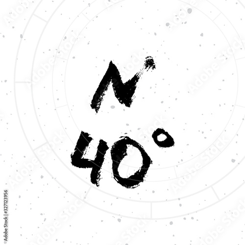 Vector handdrawn brush ink illustration of Novile astrological sign with natal chart. Horoscope signs, magic symbols, icons.  Astrology concept for occult design.