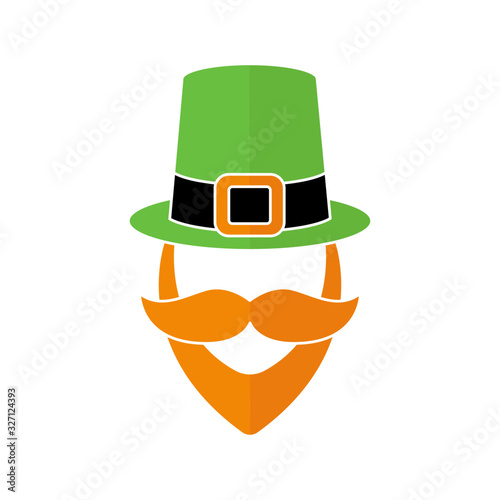 Leprechaun flat icon vector illustration. St. Patricks Day vector illustration.