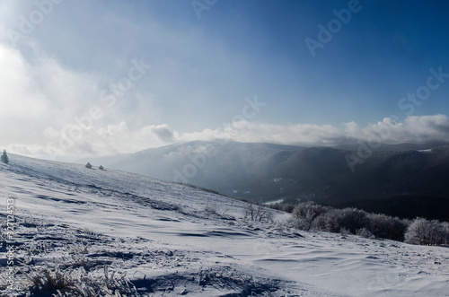 panorama z po  oniny Wetli  skiej Bieszczady