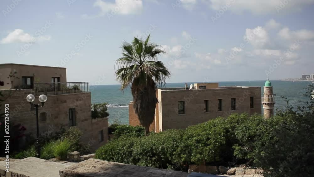 Mosque in Jaffa with Mediterranean sea breeze in the background Mosque in Jaffa with Mediterranean sea breeze in the background