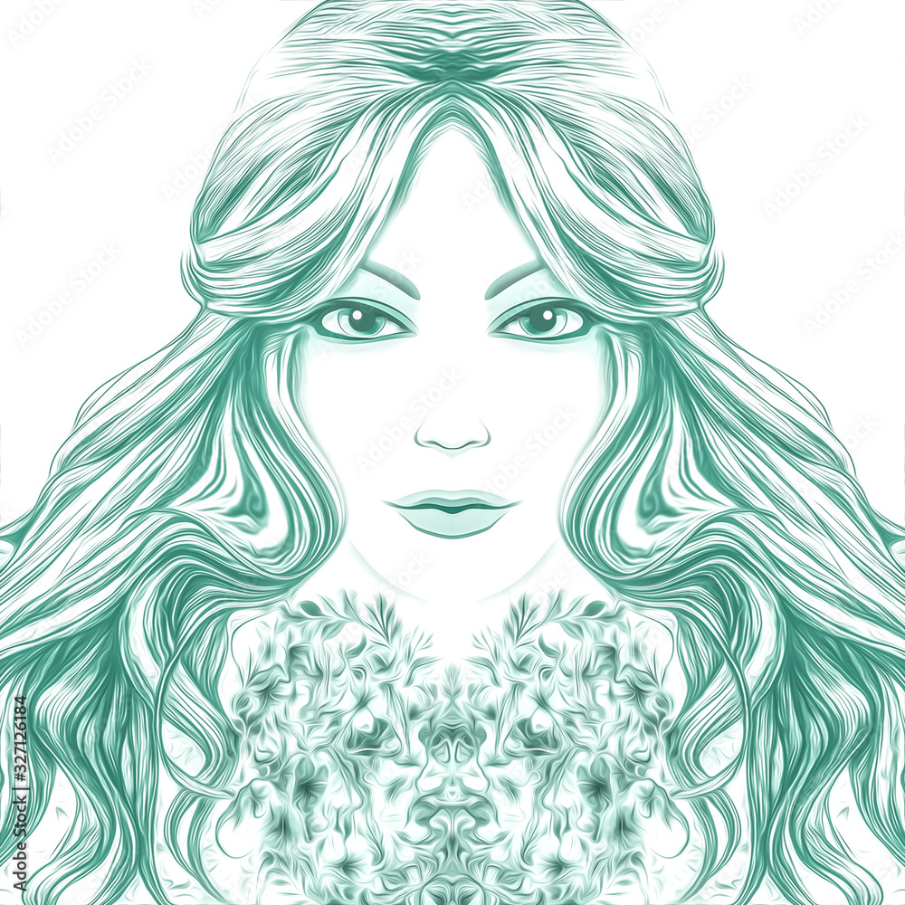 White background with woman face White background with woman face