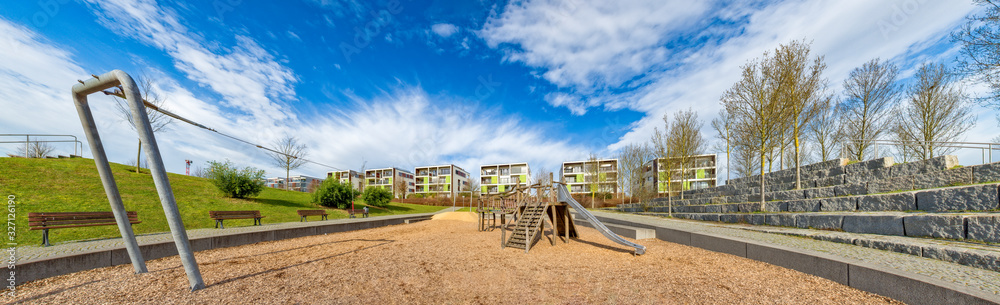 Ein Kinderspielplatz im neuen Frankfurter Stadtteil Riedberg