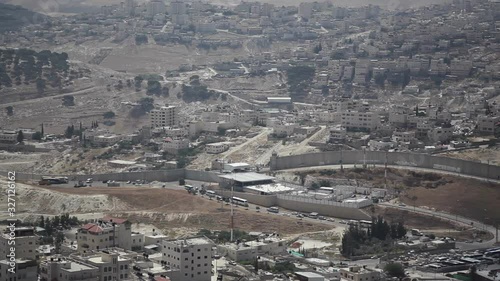 Israel Palestine army security checkpoint, separation wall