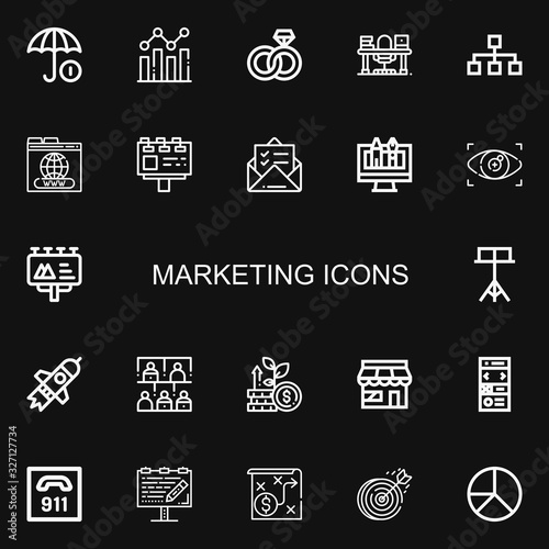 Editable 22 marketing icons for web and mobile