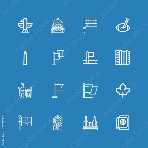 Editable 16 national icons for web and mobile