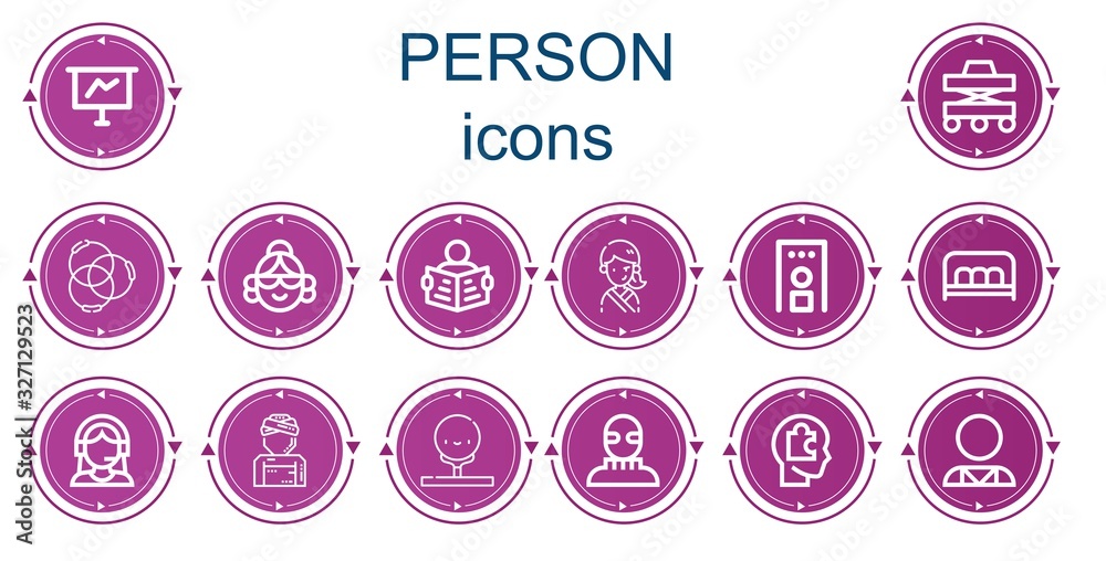 Editable 14 person icons for web and mobile Editable 14 person icons for web and mobile
