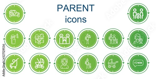 Editable 14 parent icons for web and mobile