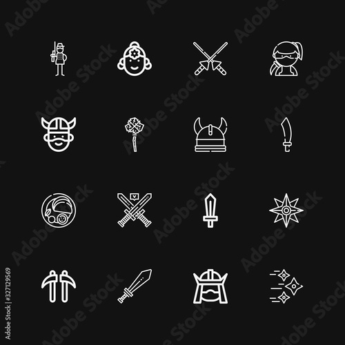 Editable 16 warrior icons for web and mobile