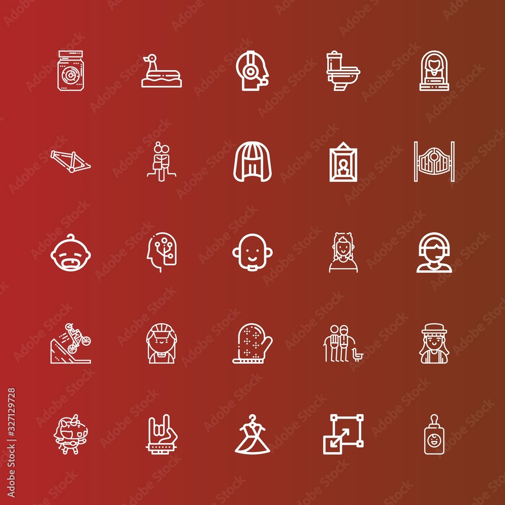 Editable 25 girl icons for web and mobile
