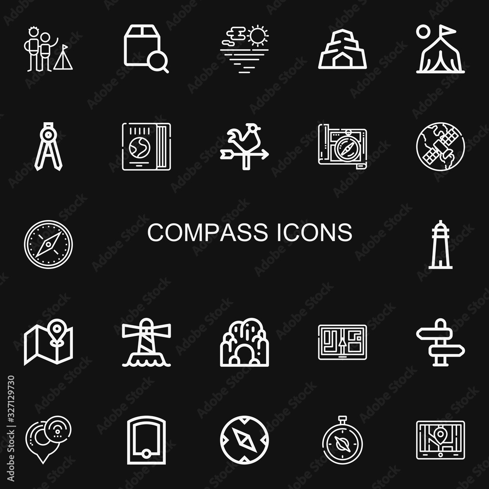 Editable 22 compass icons for web and mobile Editable 22 compass icons for web and mobile