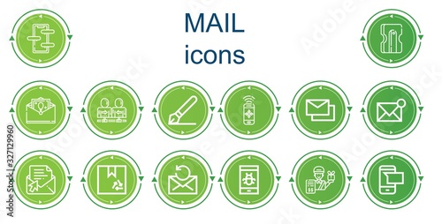 Editable 14 mail icons for web and mobile