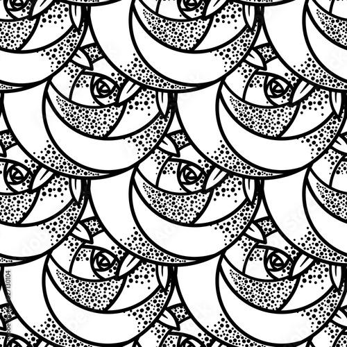 Geometric rose flower. Seamless Pattern. Art deco style inspired. Vector illu...