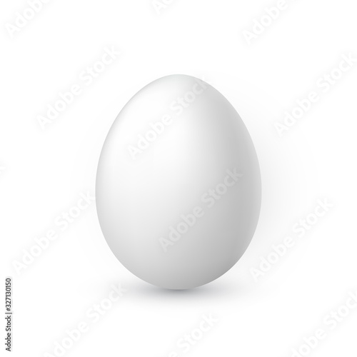 White egg on white background. Design template. Vector illustration