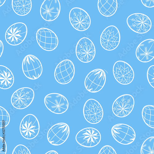 Seamless simple pattern with Easter eggs. Gift wrap and wallpaper background. Vector illustration