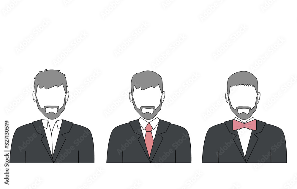businessmen. different clothes. vector illustration.