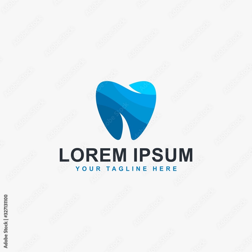Dental clinic logo design. Dental care sign symbol. Tooth icon vector with polygonal blue colors. Dental clinic logo design. Dental care sign symbol. Tooth icon vector with polygonal blue colors.