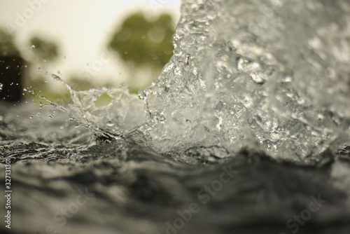 Running tubewell fresh water in fields during summer