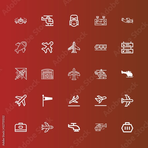 Editable 25 aviation icons for web and mobile