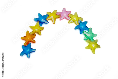 colored gemstones glass stars isolated