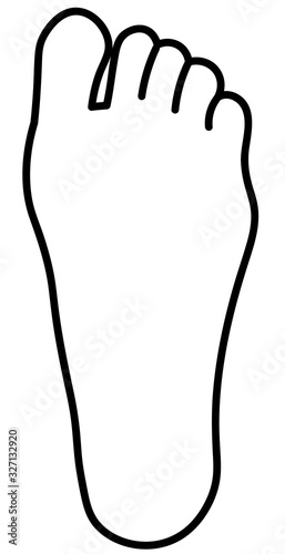 足の裏　イラスト　白黒