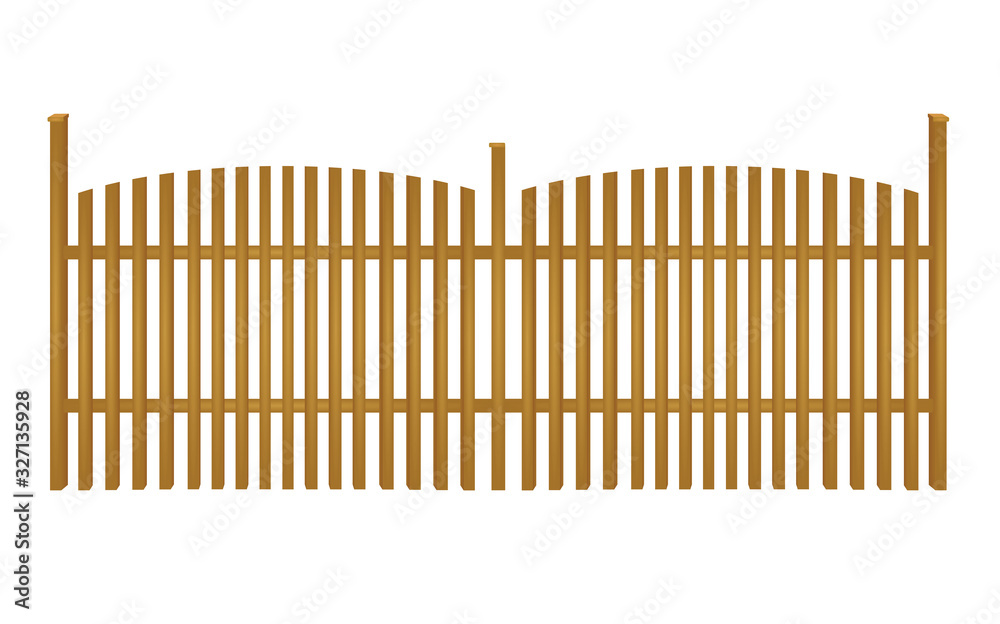 Wooden rustic fence. vector illustration